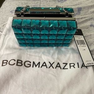 BCBGMaxazria Lulu clutch w/ removable silver chain strap. New with tag.